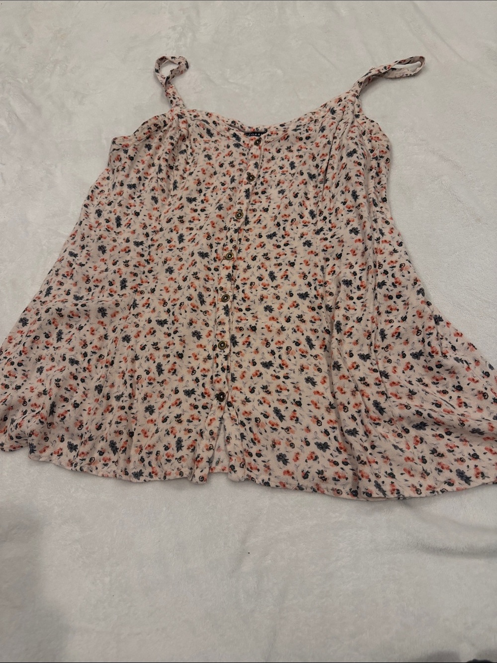 torrid Pink Floral Button-Front Spaghetti Strap Camisole